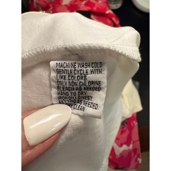 🤍 Saks‎ Fifth Avenue White Cotton Tee – Women’s XL 🤍 - Picture 4 of 4